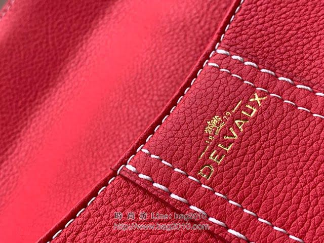 DELVAUX女包 經典款 德爾沃女手提包 女手腕包 中號 Delvaux單肩斜挎包 DS0028手縫櫻粟紅  fcs1369